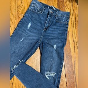 High waisted skinny jeans